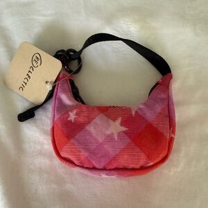BAGGU Crescent Bag Charm Red and Pink Star